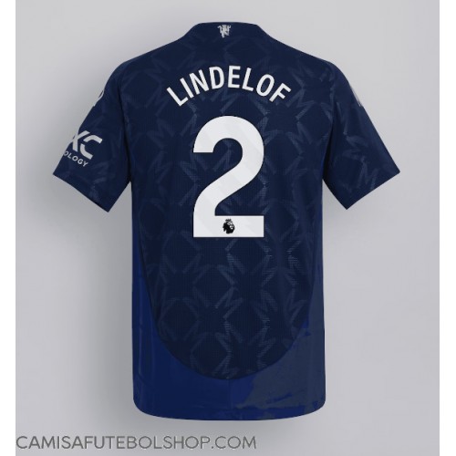 Camisa de time de futebol Manchester United Victor Lindelof #2 Replicas 2º Equipamento 2024-25 Manga Curta